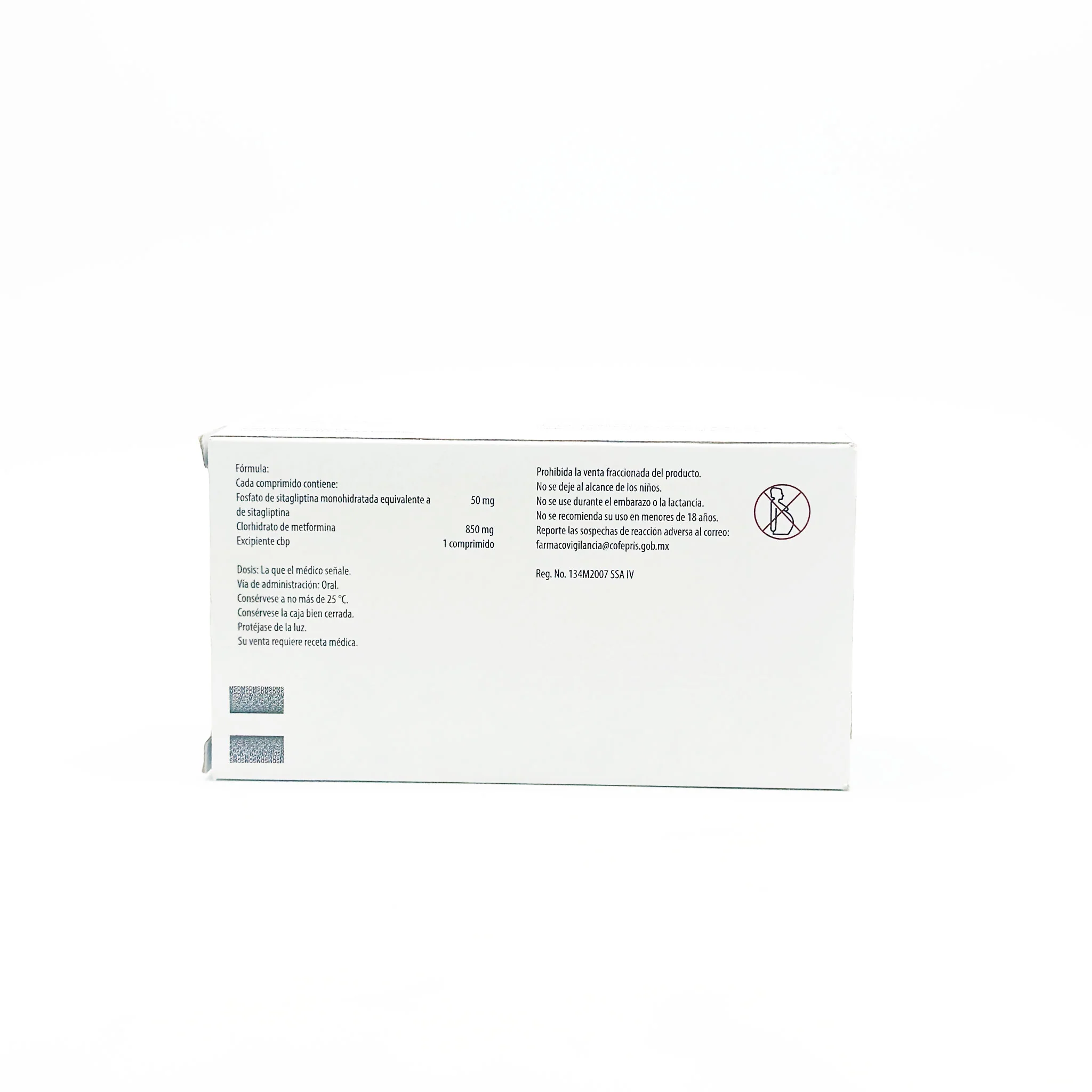 Janumet 50mg / 850 mg  Caja C/ 56 comprimidos Sitagliptina - Image 4