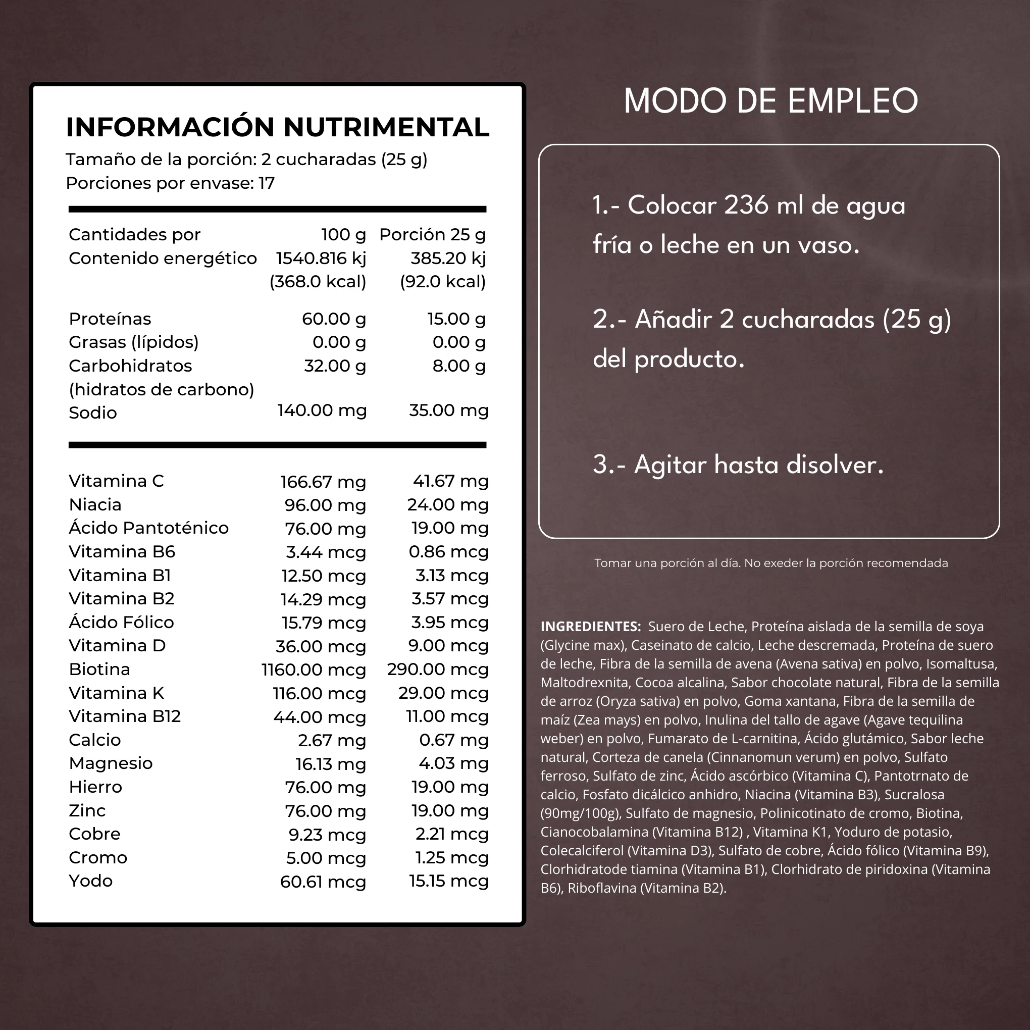 Proteína de Chocolate en Polvo – Alta en Proteína y Vitaminas | C-Lazonde 17 Porciones - Image 3