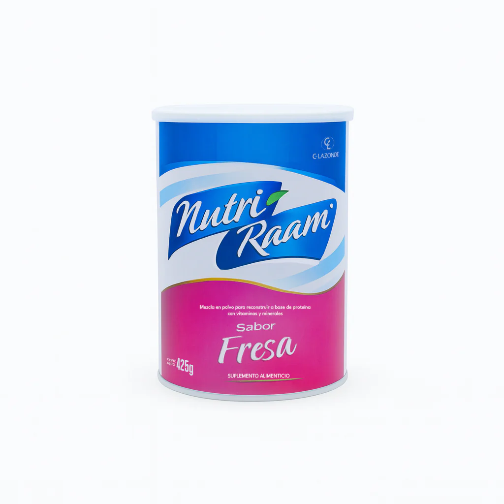 Proteína de Fresa Nutri Raam – Suplemento Alimenticio con Vitaminas y Minerales | 425 g - Image 4