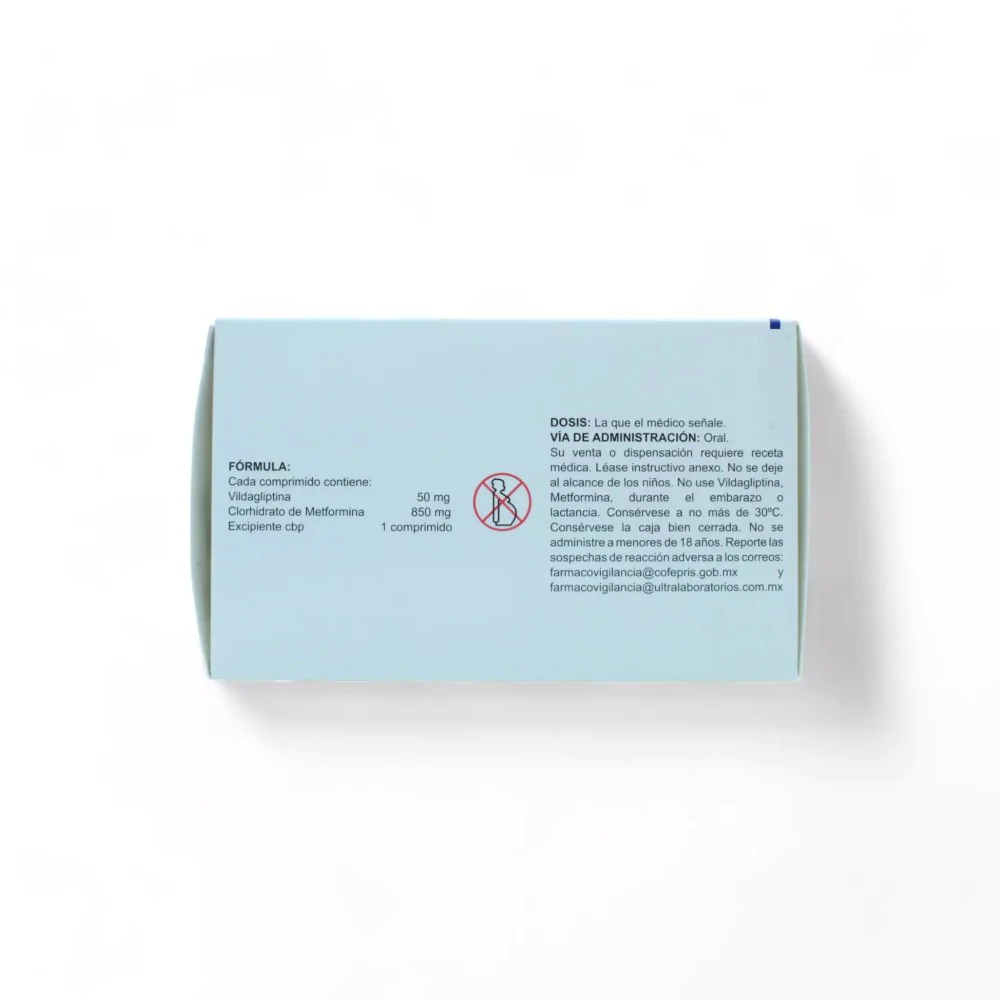 Vildagliptina Metformina 50mg, 850mg Caja C/60 - Image 3